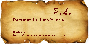 Pacurariu Lavínia névjegykártya